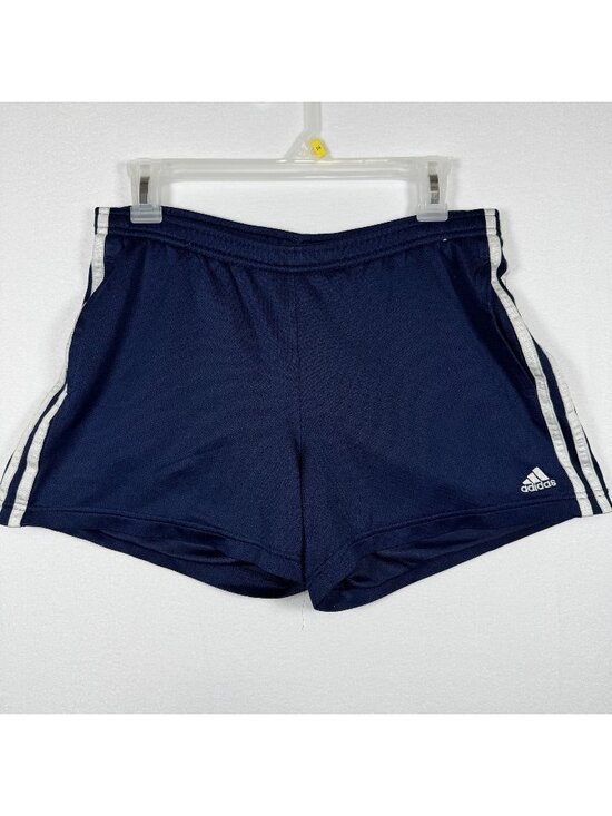 adidas Pants - Adidas Navy Blue Athletic Shorts With White Stripes Drawstring Waist Size M
